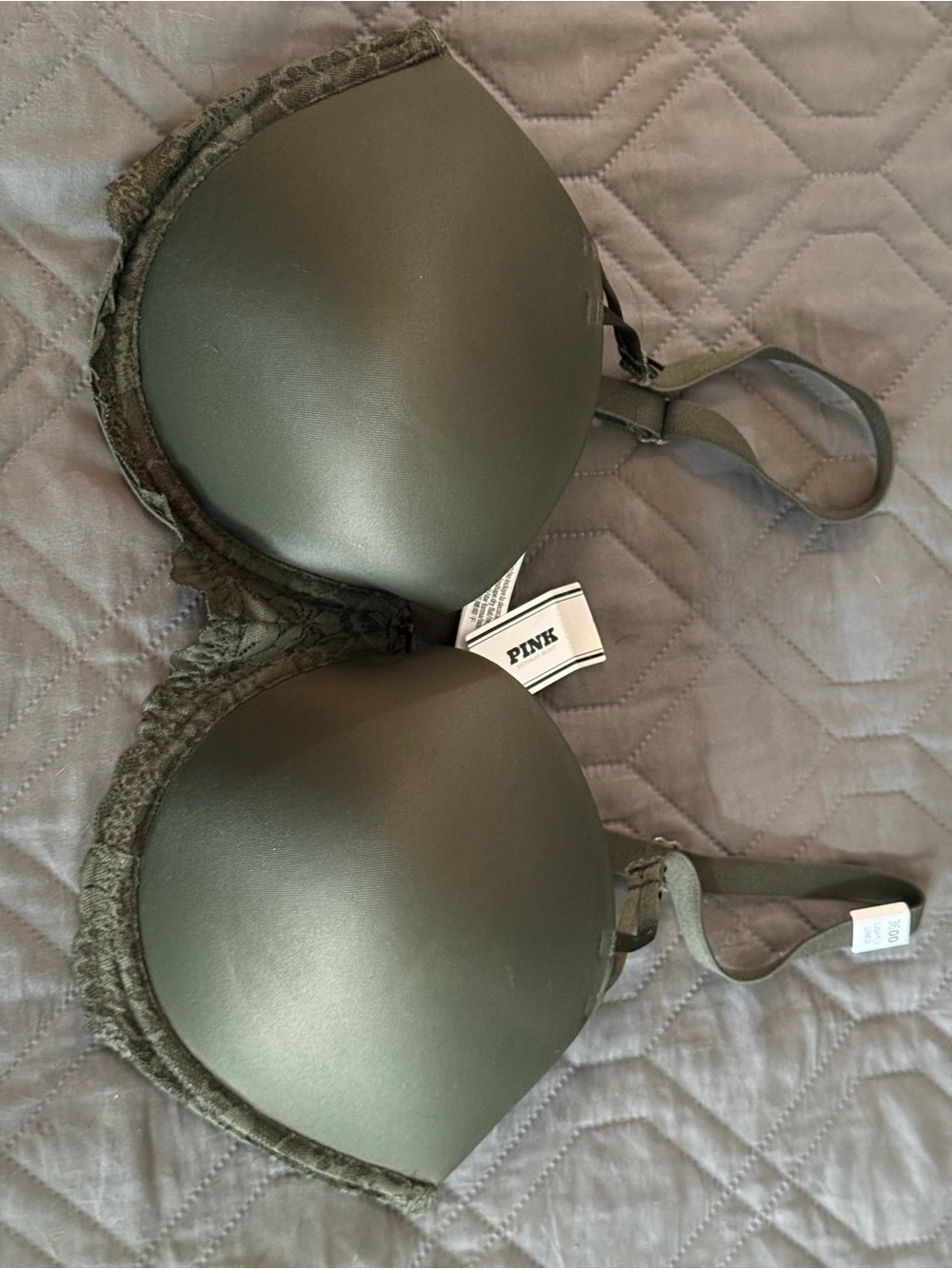NWT 36 DD PINK Victoria's Secret Olive Green Molded T-Shirt Bra